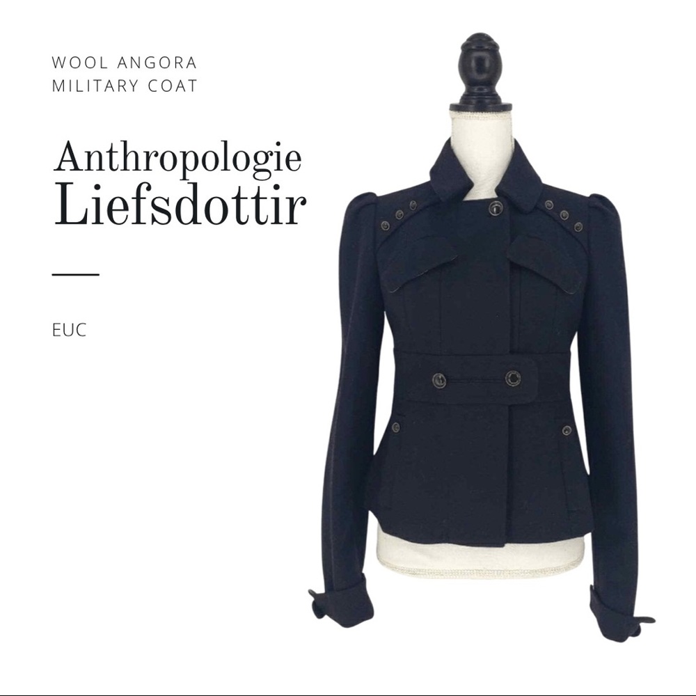 ⚡️FLASH SALE⚡️ Anthropologie Leifsdottir Angora Wool Military Style Coat